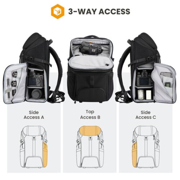 TARION HX-L Camera Backpack (Black, 21L) - Picture 3 of 12